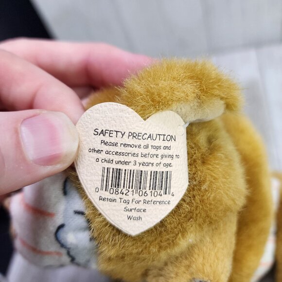 Vintage TY Attic Treasures Precious Teddy Bear Plush Beanie Baby with Tag - Picture 6 of 10
